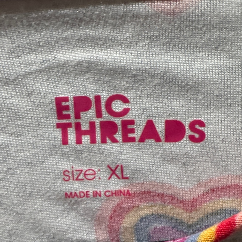 ❤️ Epic Threads Heart Patterned Kids Dress – Gray & Red – SZ XL ❤️ - Picture 2 of 4